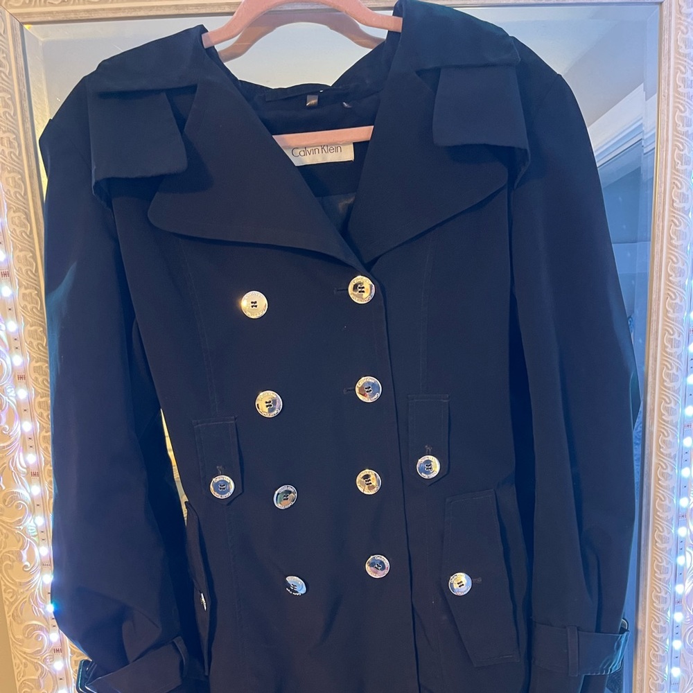 Black Calvin Klein peacoat